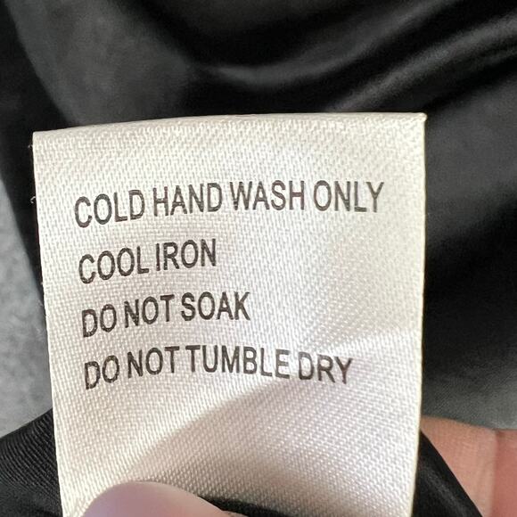 Princess Polly Mini Dress Womens 8 Black Silky Lace Up Back Night Out Flirty - Picture 14 of 15